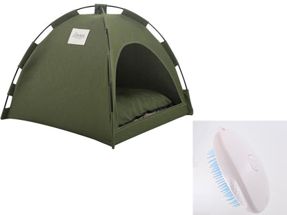 Cat Tent Cooling Mat Dog House Pet Bed Gray