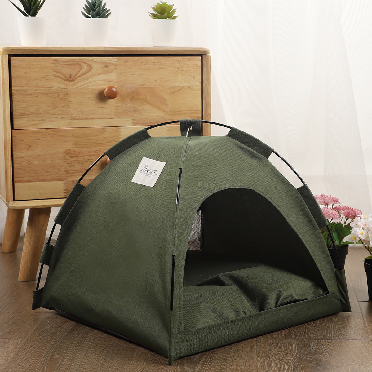 Cat Tent Cooling Mat Dog House Pet Bed Side View