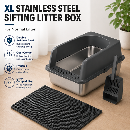 Stainless Steel Litter Box Cat Toilet